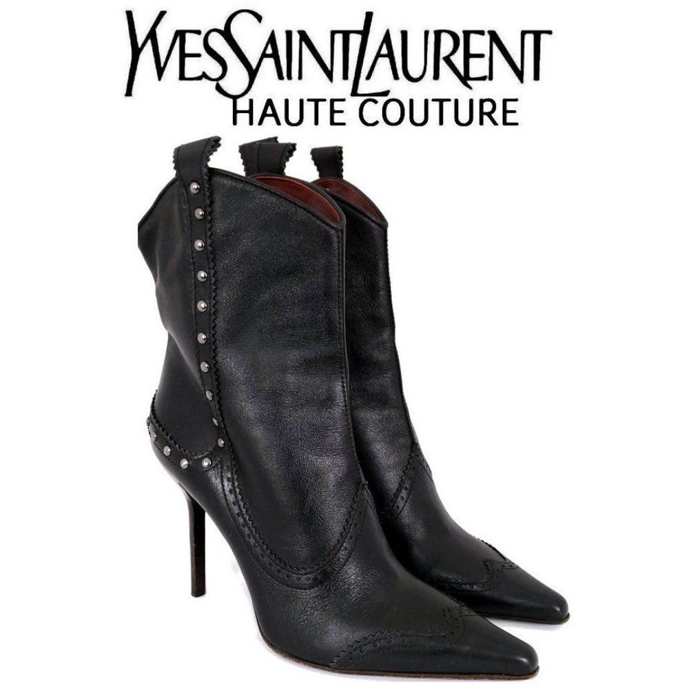 Vintage YVES SAINT LAURENT Haute Couture Ankle Boots